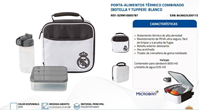 PORTA ALIMENTOS TÉRMICO COMBINADO CON BOTELLA + TUPPER REAL MADRID